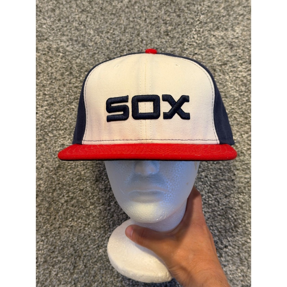 New Era Hat Mens 7 3/4 Navy White Red Chicago White Sox 59FIFTY Fitted On-Field
